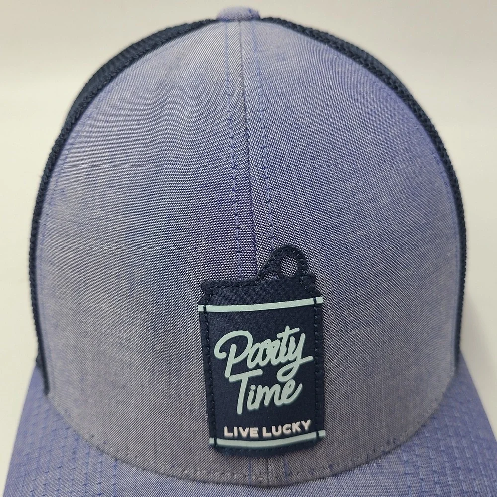 Black Clover Hat Snapback Trucker Mesh Blue Party Time Live Lucky Distressed Men